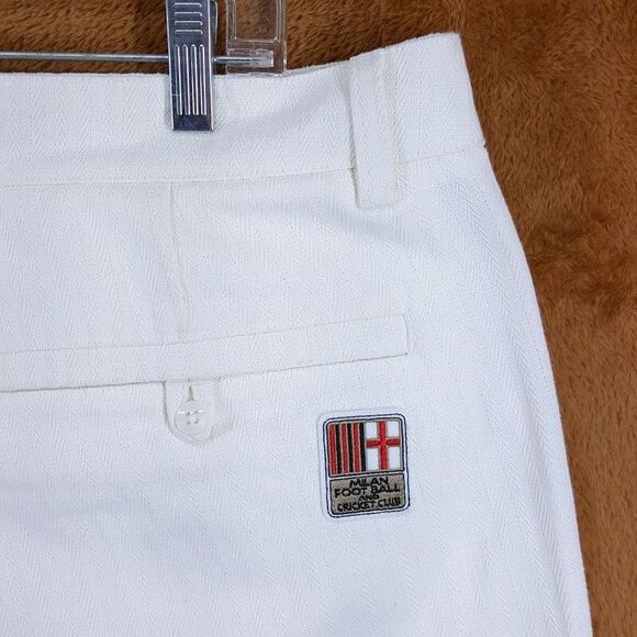 PUMA Pants Mens Size 36 White ACM MMQ Embroidered Logo AC Milan $125 - Picture 6 of 12